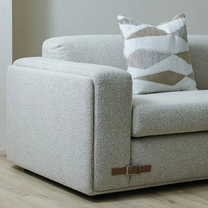 Nordomi 3 Seater Fabric Sofa – Stylish Three-Seat Fabric Sofa For Living Room, Modern Compact Profile & Premium Fabric Finish – Beige