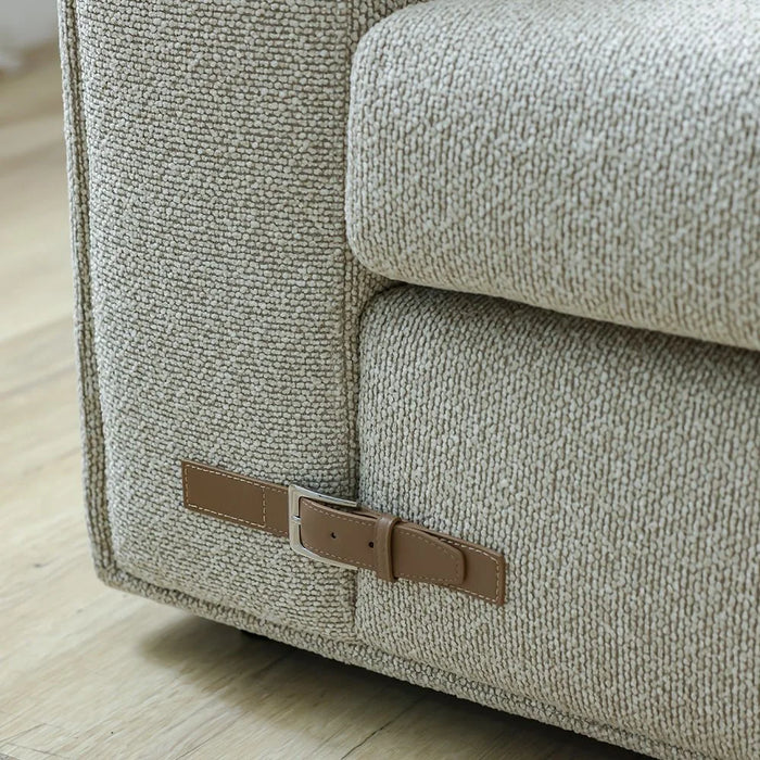 Nordomi 3 Seater Fabric Sofa – Stylish Three-Seat Fabric Sofa For Living Room, Modern Compact Profile & Premium Fabric Finish – Beige