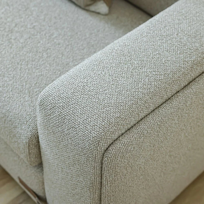 Nordomi 3 Seater Fabric Sofa – Stylish Three-Seat Fabric Sofa For Living Room, Modern Compact Profile & Premium Fabric Finish – Beige