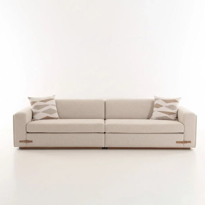 Nordomi 3 Seater Fabric Sofa – Stylish Three-Seat Fabric Sofa For Living Room, Modern Compact Profile & Premium Fabric Finish – Beige