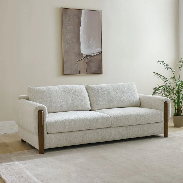 Oboro 3 Seater Fabric Sofa, Premium Upholstered Fabric Couch With Plush Comfort Seating, Modern Living Room Sofa, Elegant Design For Contemporary Home Interiors  – Beige