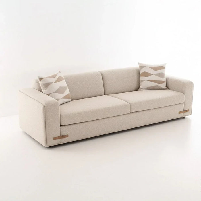 Nordomi 2 Seater Upholstered Fabric Sofa For Living Room, Contemporary Double Seat Couch, Compact And Stylish Home Furniture – Beige