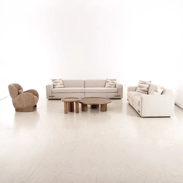 Nordomi 2 Seater Upholstered Fabric Sofa For Living Room, Contemporary Double Seat Couch, Compact And Stylish Home Furniture – Beige