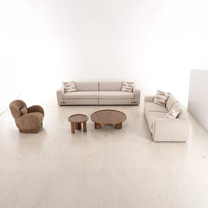 Nordomi 2 Seater Upholstered Fabric Sofa For Living Room, Contemporary Double Seat Couch, Compact And Stylish Home Furniture – Beige
