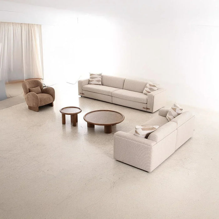 Nordomi 2 Seater Upholstered Fabric Sofa For Living Room, Contemporary Double Seat Couch, Compact And Stylish Home Furniture – Beige