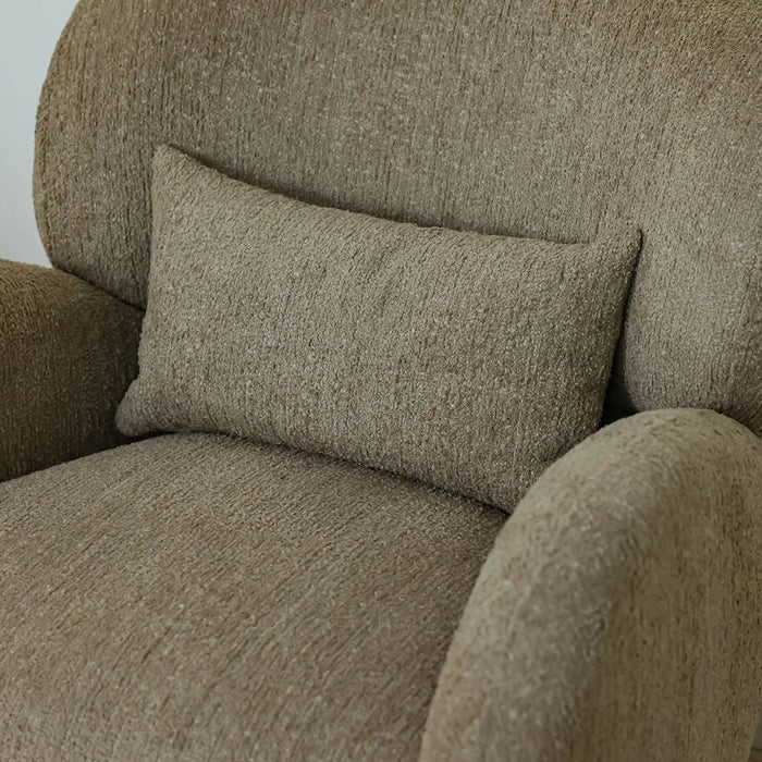 Nordomi Brown Fabric 1 Seater Sofa – Comfortable Single Seat Fabric Sofa For Living Room, Stylish Accent Chair Home Furniture For Cozy Spaces