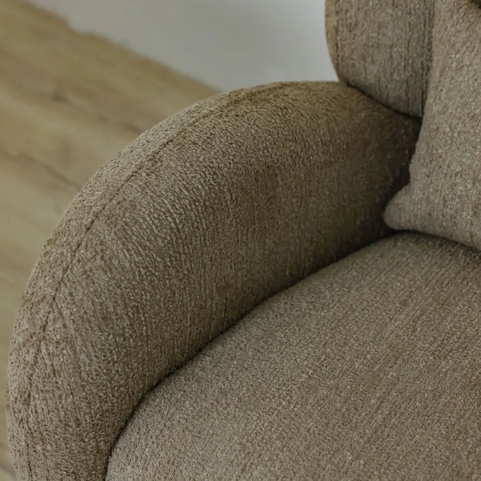 Nordomi Brown Fabric 1 Seater Sofa – Comfortable Single Seat Fabric Sofa For Living Room, Stylish Accent Chair Home Furniture For Cozy Spaces