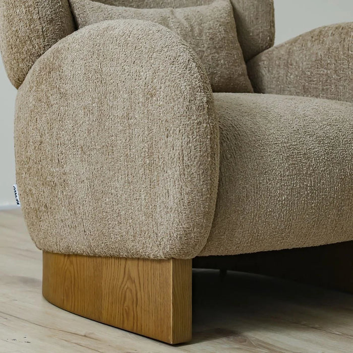 Nordomi Brown Fabric 1 Seater Sofa – Comfortable Single Seat Fabric Sofa For Living Room, Stylish Accent Chair Home Furniture For Cozy Spaces