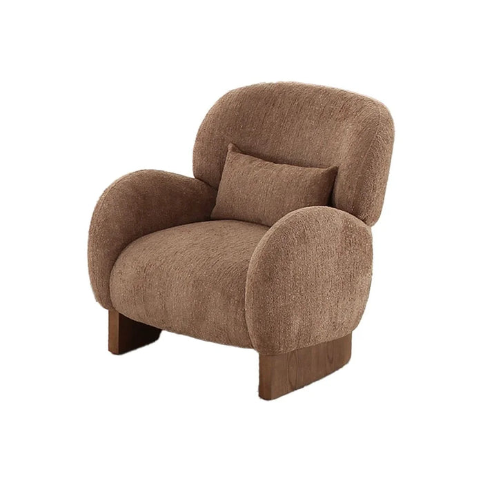 Nordomi Brown Fabric 1 Seater Sofa – Comfortable Single Seat Fabric Sofa For Living Room, Stylish Accent Chair Home Furniture For Cozy Spaces