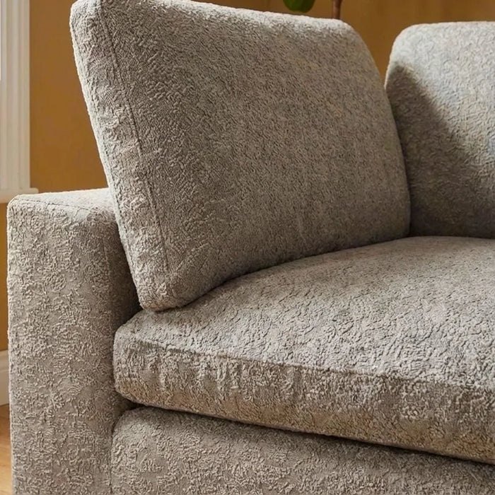Neithan Fabric Corner Wedge Sofa – Modern Corner Sofa For Living Room, Stylish Comfortable Upholstered Sofa With Sturdy Frame - Taupe