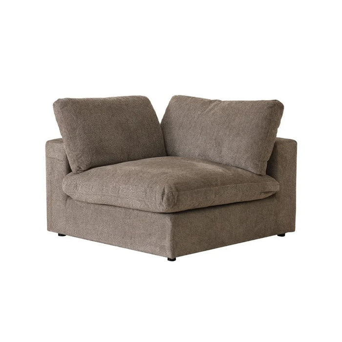 Neithan Fabric Corner Wedge Sofa – Modern Corner Sofa For Living Room, Stylish Comfortable Upholstered Sofa With Sturdy Frame - Taupe