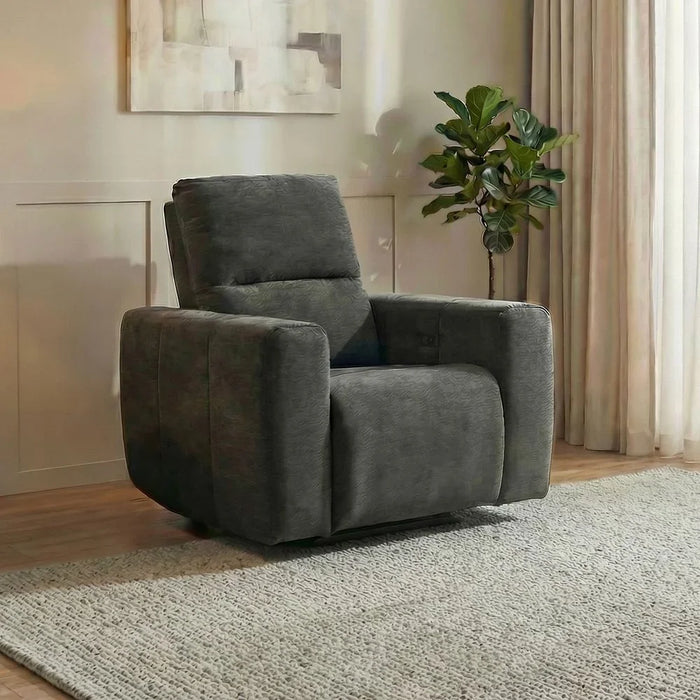 Quantum 1 Seater Fabric Power Motion Recliner - Grey | Stylish & Comfortable Recliner Sofa | Plywood + LVL Frame | 2-Year Warranty