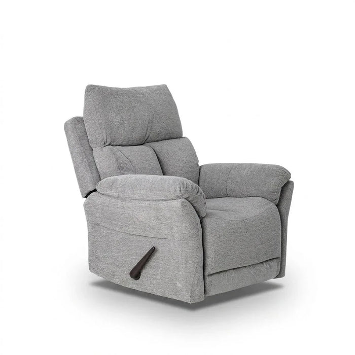 Premium Ezmir Manual Fabric Recliner With Glider & Swivel, Comfortable Upholstered Chair For Living Room, Modern Relaxing Seating & Stylish Decor  – Silver