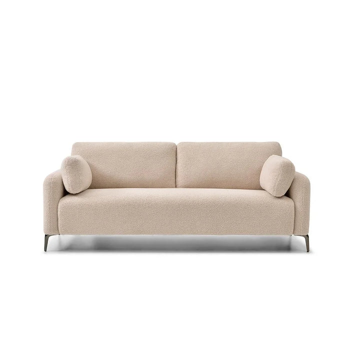 Younes 3 Seater Fabric Sofa | Modern Design Three Seat Sofas | Comfortable Living Room Furniture L209xW87xH84cm - Beige