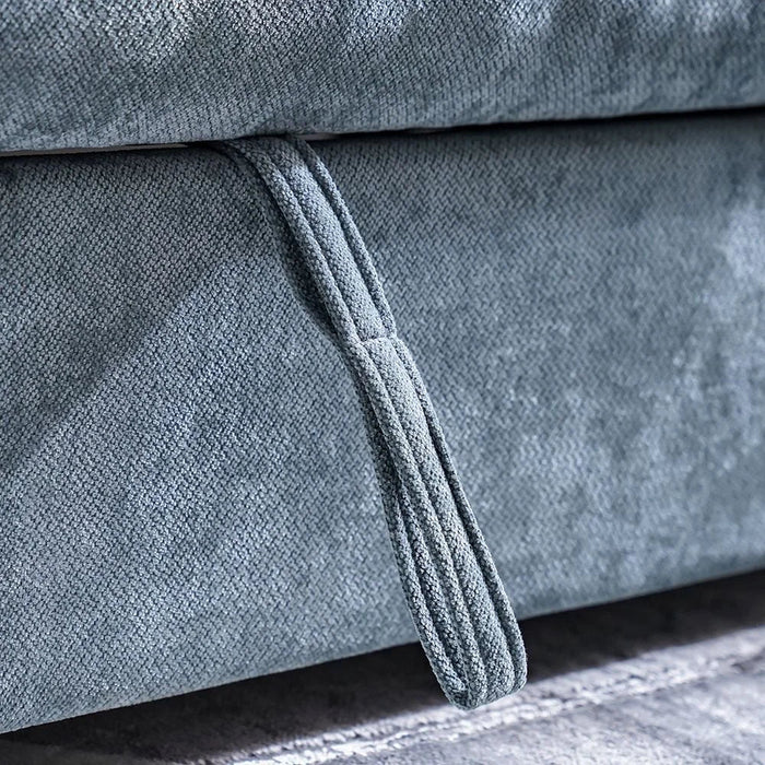 Thiero Fabric Pull Out Sofa Bed with Drop Down Table + 2 Cup Holders  | Convertible Sleeping Sofabed | Comfortable Living Room Furniture L180xW88xH85cm - Teal