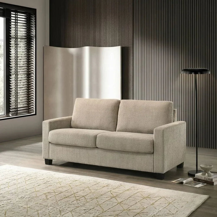 Alexis Fabric Sofa Bed | Convertible Sleeping Sofa Bed | Comfortable Living Room Furniture L179.5xW86xH91cm - Beige