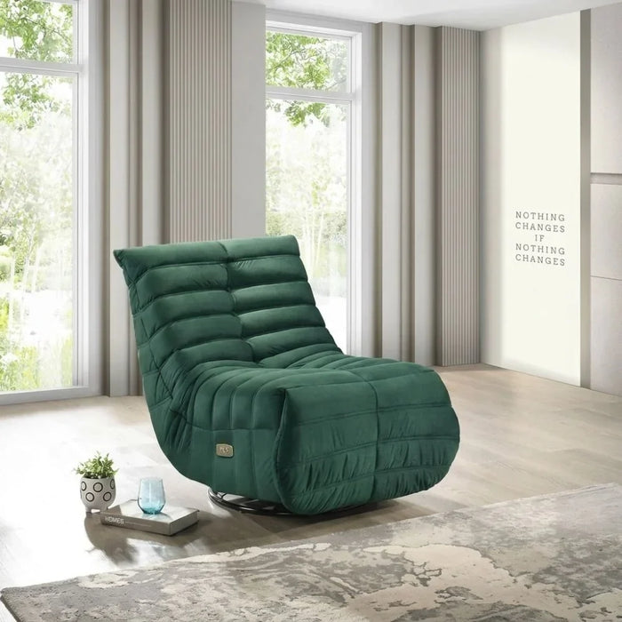 Britan 1 Seater Fabric Recliner | Modern Design One Seat Relaxing Chair | Comfortable Living Room Furniture L84xW97.5xH90cm - Green