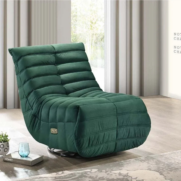 Britan 1 Seater Fabric Recliner | Modern Design One Seat Relaxing Chair | Comfortable Living Room Furniture L84xW97.5xH90cm - Green