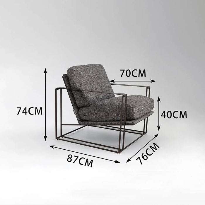 Kena 1 Seater Fabric Accent Chair - Grey