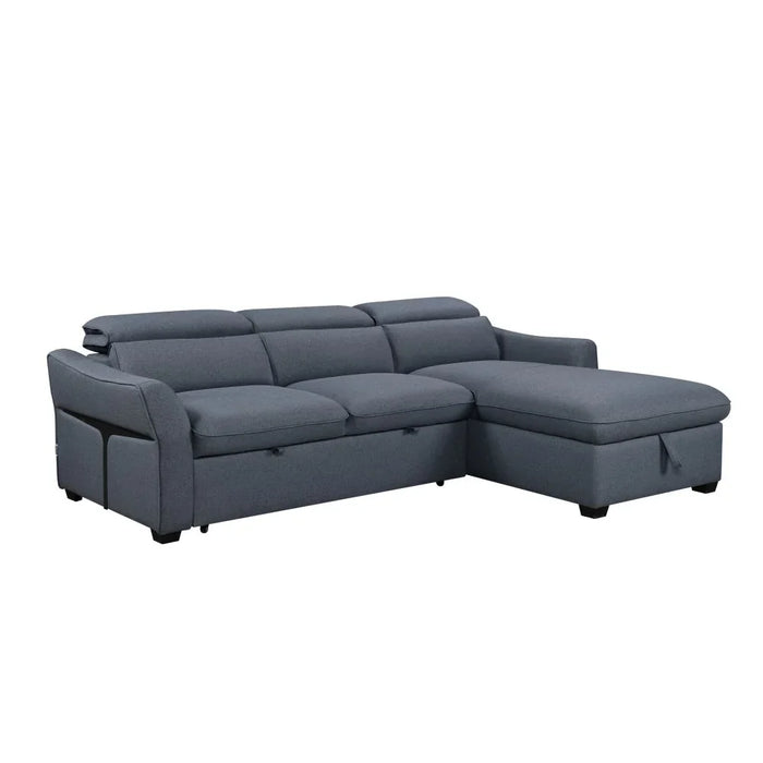 Frank Fabric Right Corner With Storage Sofa | Modern Design L Shape Corner Sofas | Comfortable Living Room Furniture L159xW102xH94cm - Denim