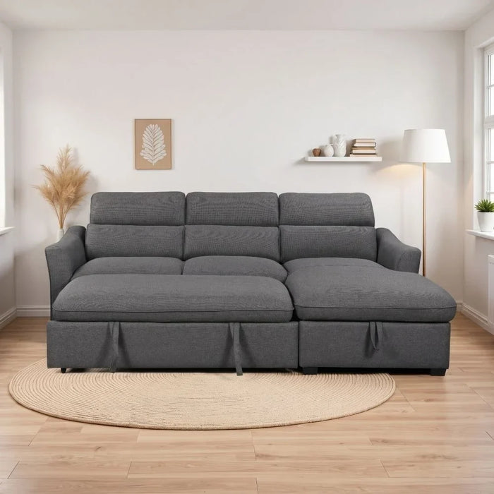 Frank Fabric Right Corner With Storage Sofa | Modern Design L Shape Corner Sofas | Comfortable Living Room Furniture L159xW102xH94cm - Charcoal