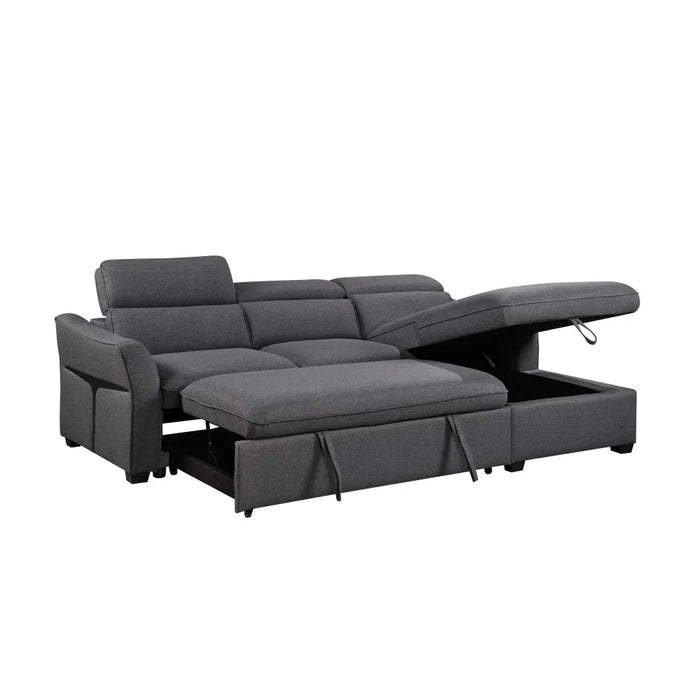 Frank Fabric Right Corner With Storage Sofa | Modern Design L Shape Corner Sofas | Comfortable Living Room Furniture L159xW102xH94cm - Charcoal