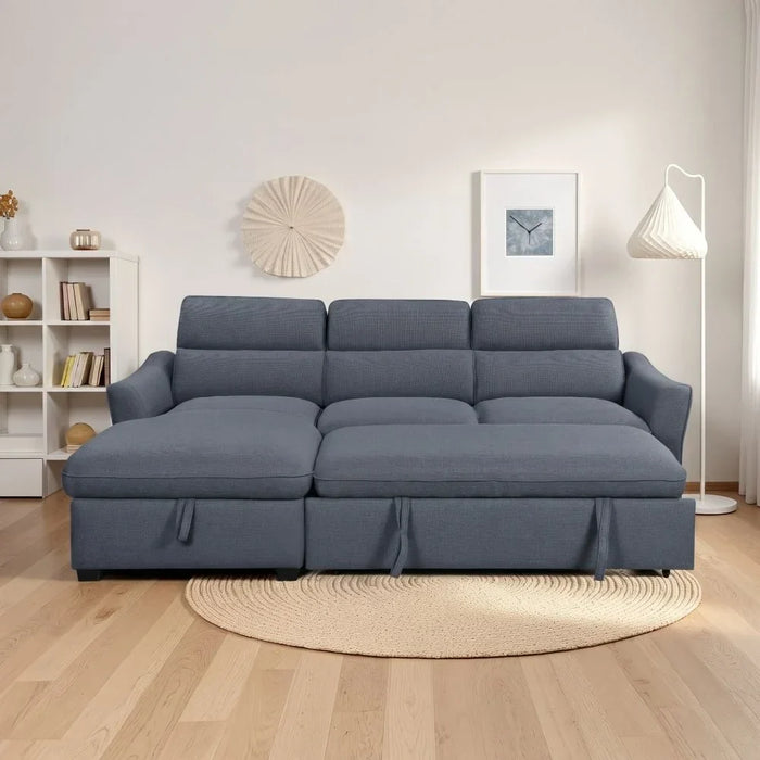 Frank Fabric Left Corner With Storage Sofa | Modern Design L Shape Corner Sofas | Comfortable Living Room Furniture L159xW102xH94cm - Denim