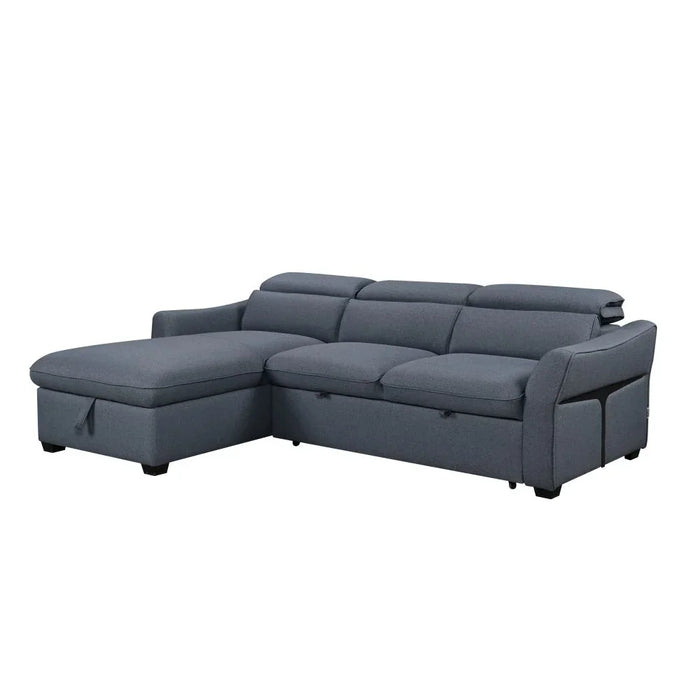 Frank Fabric Left Corner With Storage Sofa | Modern Design L Shape Corner Sofas | Comfortable Living Room Furniture L159xW102xH94cm - Denim