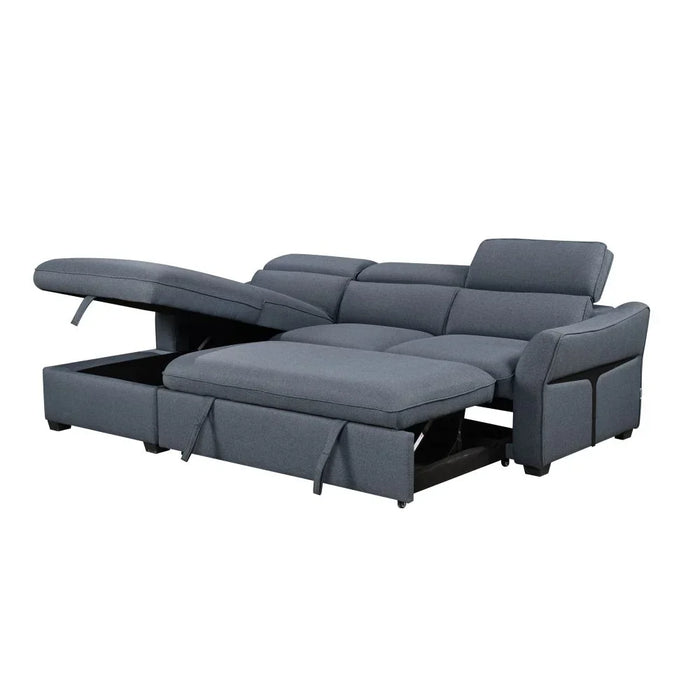 Frank Fabric Left Corner With Storage Sofa | Modern Design L Shape Corner Sofas | Comfortable Living Room Furniture L159xW102xH94cm - Denim