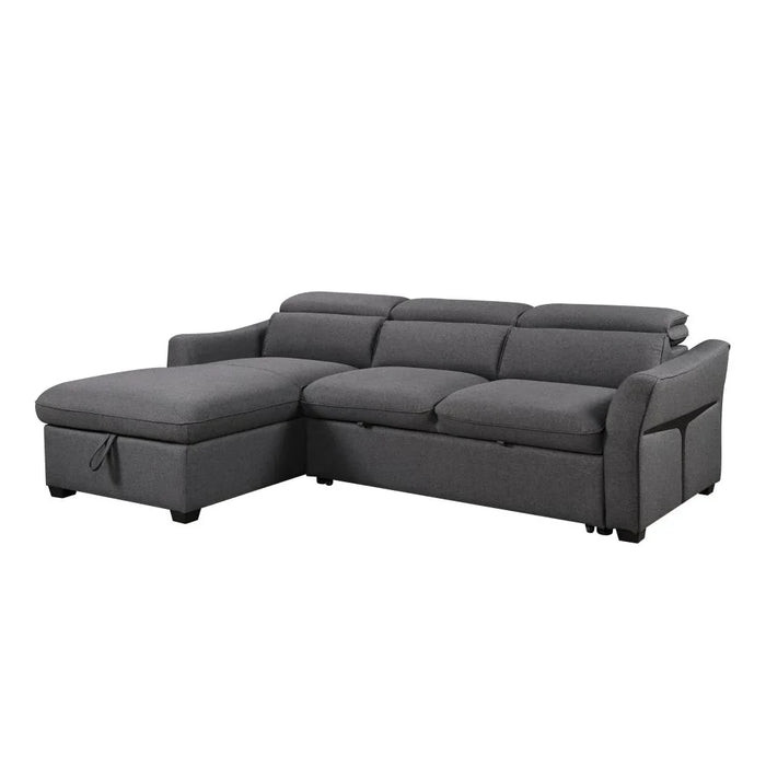 Frank Fabric Left Corner With Storage Sofa | Modern Design L Shape Corner Sofas | Comfortable Living Room Furniture L159xW102xH94cm - Charcoal