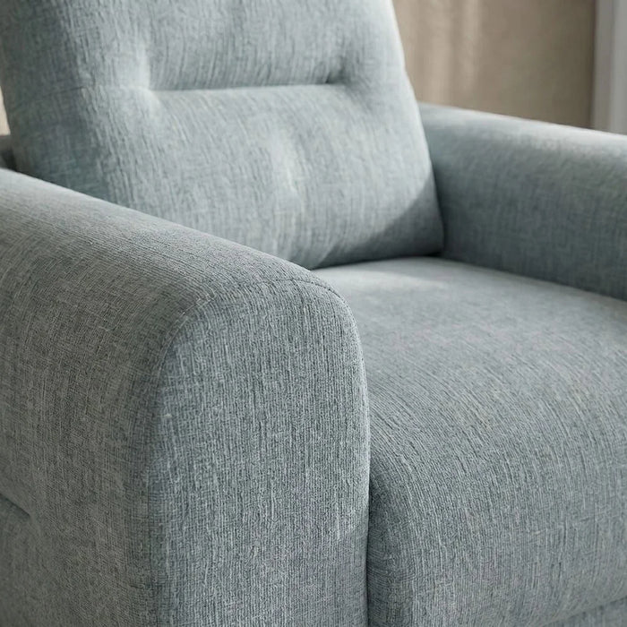 Branson 1 Seater Fabric Sofa | Armchair | Modern Design Single Seater Accent Chair | Comfortable Living Room Furniture L106xW97xH90cm - Light Blue