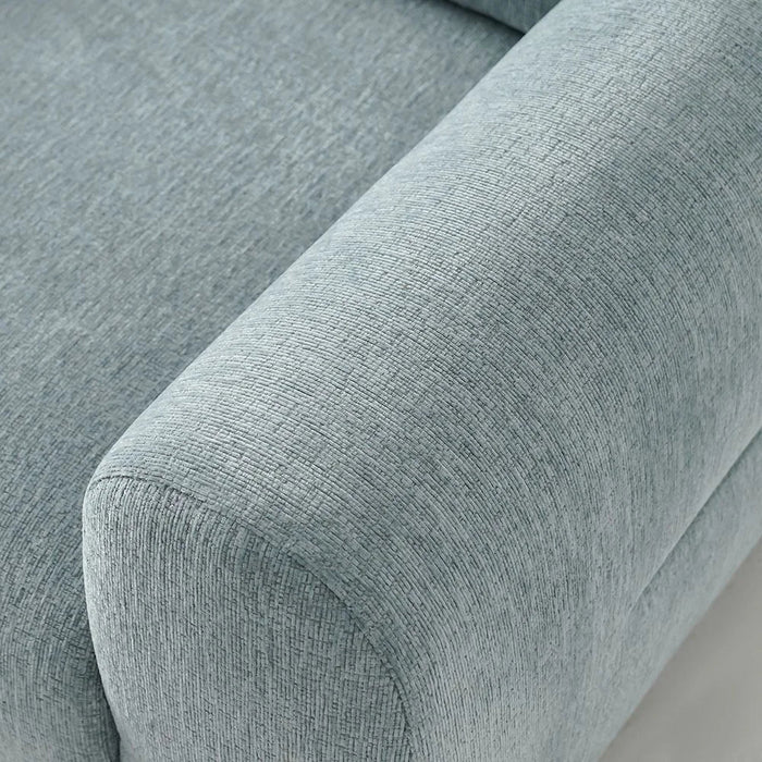 Branson 1 Seater Fabric Sofa | Armchair | Modern Design Single Seater Accent Chair | Comfortable Living Room Furniture L106xW97xH90cm - Light Blue