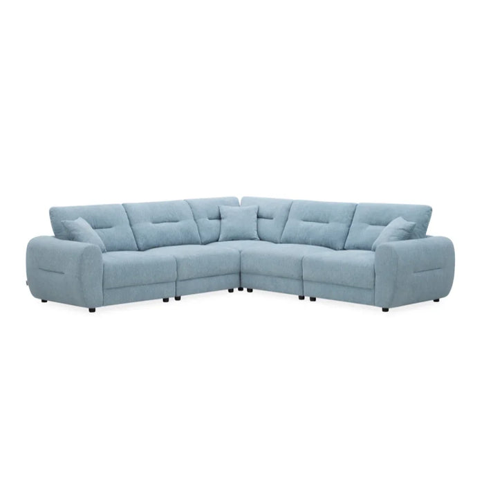 Branson Sectional Fabric Sofa | Modern Design L Shape Corner Sofas | Comfortable Living Room Furniture L290xW290xH90cm - Light Blue