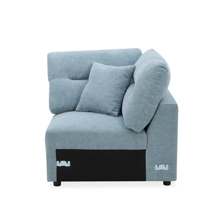 Branson Sectional Fabric Sofa | Modern Design L Shape Corner Sofas | Comfortable Living Room Furniture L290xW290xH90cm - Light Blue