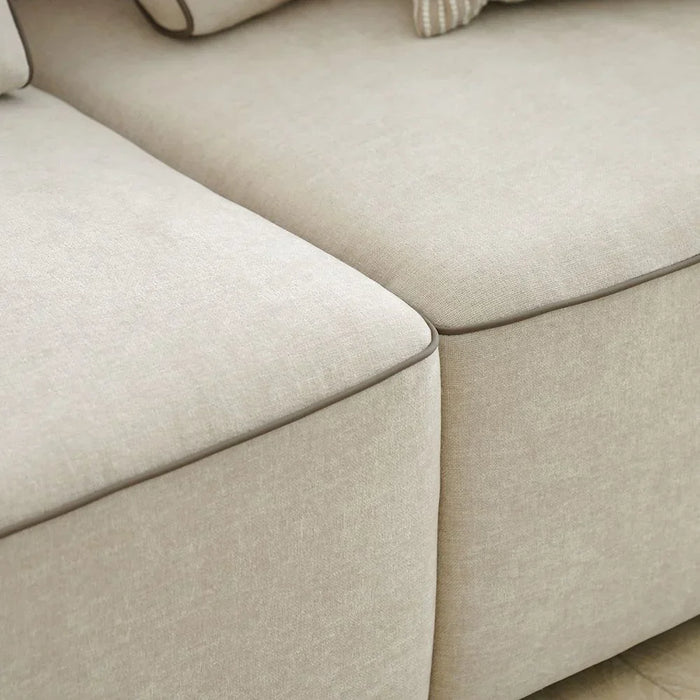 Madelle 2 Seater Fabric Sofa | Modern Design Two Seat Sofas | Comfortable Living Room Furniture L189xW110xH67cm - Beige/Brown