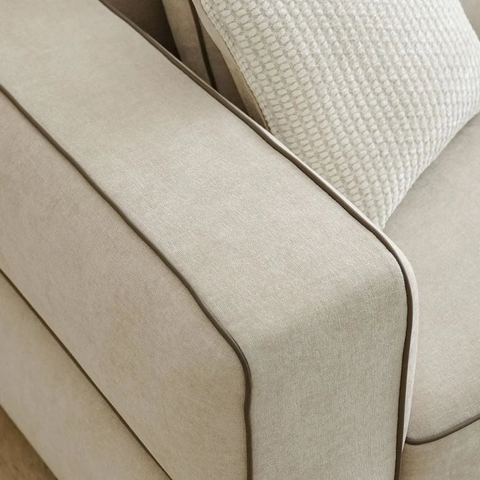 Madelle 2 Seater Fabric Sofa | Modern Design Two Seat Sofas | Comfortable Living Room Furniture L189xW110xH67cm - Beige/Brown