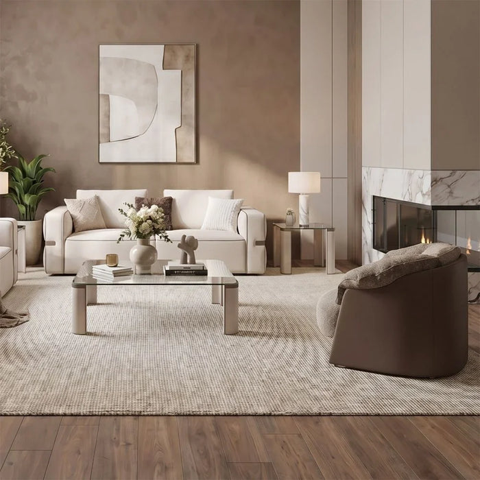 Madelle 1 Seater Fabric Sofa | Armchair | Modern Design Single Seater Accent Chair | Comfortable Living Room Furniture L100xW83xH75cm - Beige/Light Brown