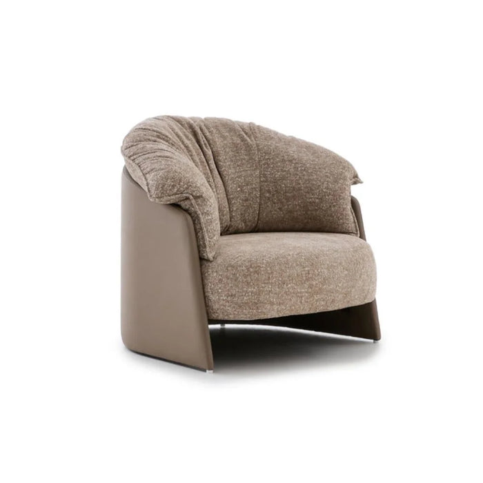 Madelle 1 Seater Fabric Sofa | Armchair | Modern Design Single Seater Accent Chair | Comfortable Living Room Furniture L100xW83xH75cm - Beige/Light Brown
