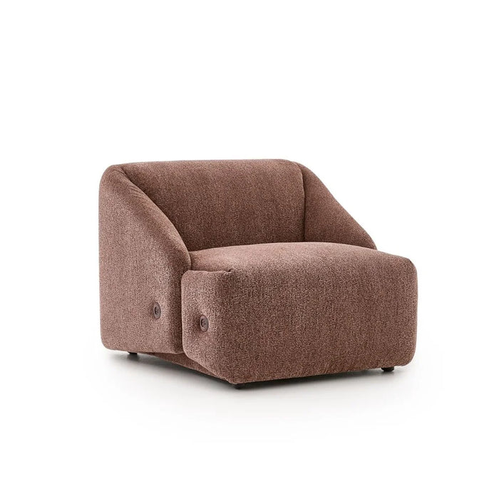 Mayla 1 Seater Fabric Sofa | Armchair | Modern Design Single Seater Accent Chair | Comfortable Living Room Furniture L99xW98xH77cm - Dark Brown