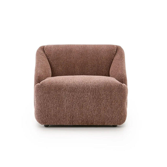 Mayla 1 Seater Fabric Sofa | Armchair | Modern Design Single Seater Accent Chair | Comfortable Living Room Furniture L99xW98xH77cm - Dark Brown