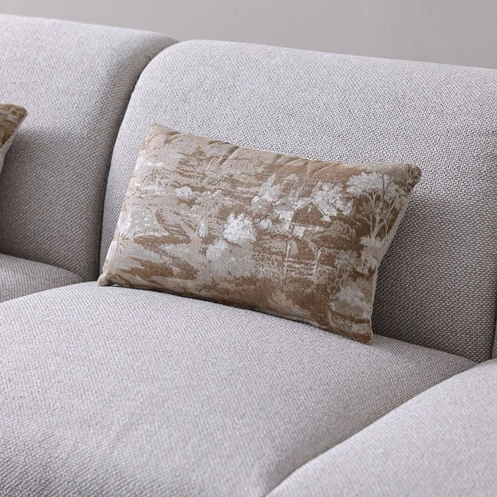 Mayla 4 Seater Fabric Sofa | Modern Design Four Seat Sofas | Comfortable Living Room Furniture L315xW100xH77cm - Light Brown