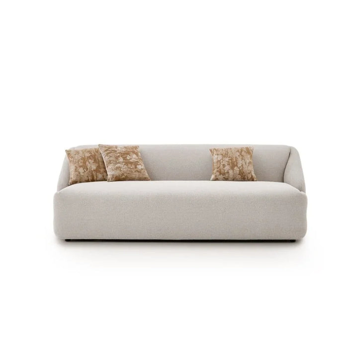 Mayla 3 Seater Fabric Sofa | Modern Design Three Seat Sofas | Comfortable Living Room Furniture L225xW98xH77cm - Light Brown