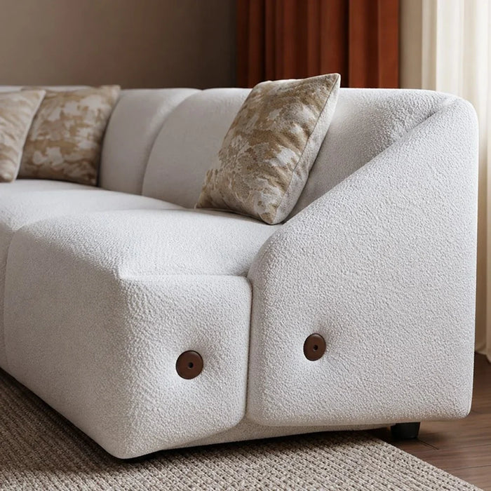 Mayla Sectional Fabric Corner Sofa | Modern Design L Shape Corner Sofas | Comfortable Living Room Furniture L327xW327xH77cm - Light Brown
