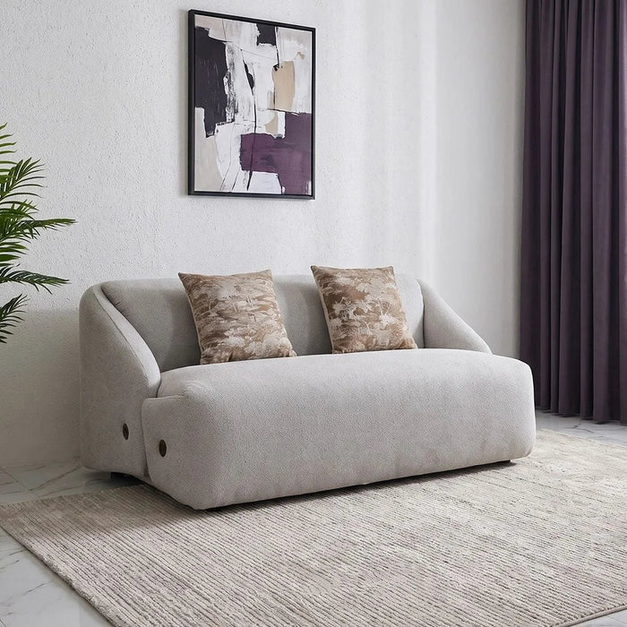 Mayla 2 Seater Fabric Sofa | Modern Design Two Seat Sofas | Comfortable Living Room Furniture L165xW98xH77cm - Light Brown
