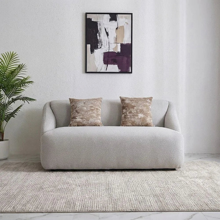 Mayla 2 Seater Fabric Sofa | Modern Design Two Seat Sofas | Comfortable Living Room Furniture L165xW98xH77cm - Light Brown