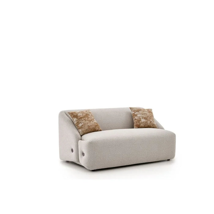 Mayla 2 Seater Fabric Sofa | Modern Design Two Seat Sofas | Comfortable Living Room Furniture L165xW98xH77cm - Light Brown