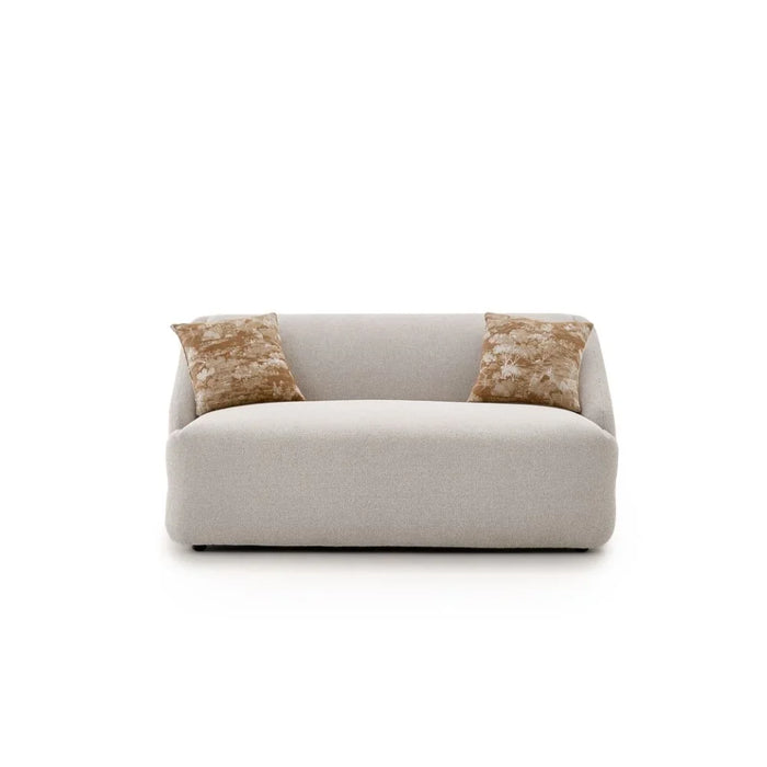 Mayla 2 Seater Fabric Sofa | Modern Design Two Seat Sofas | Comfortable Living Room Furniture L165xW98xH77cm - Light Brown