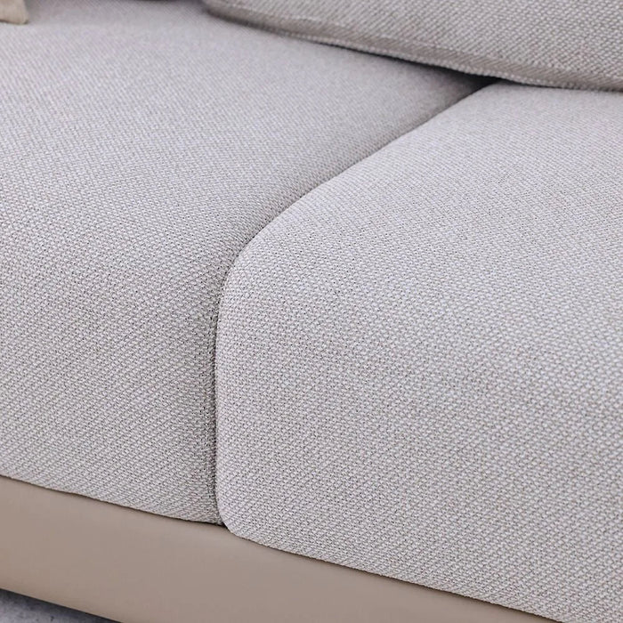 Averie 2 Seater Fabric/Faux Leather Sofa | Modern Design Two Seat Sofas | Comfortable Living Room Furniture L181xW98xH73.5cm - Camel/Beige