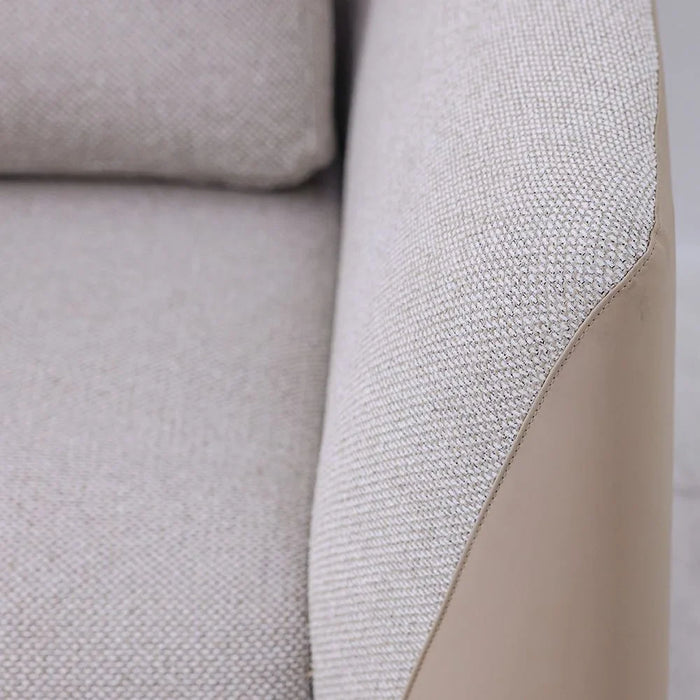 Averie 1 Seater Fabric/Faux Leather Sofa | Armchair | Modern Design Single Seater Accent Chair | Comfortable Living Room Furniture L103xW98xH73.5cm - Camel/Beige
