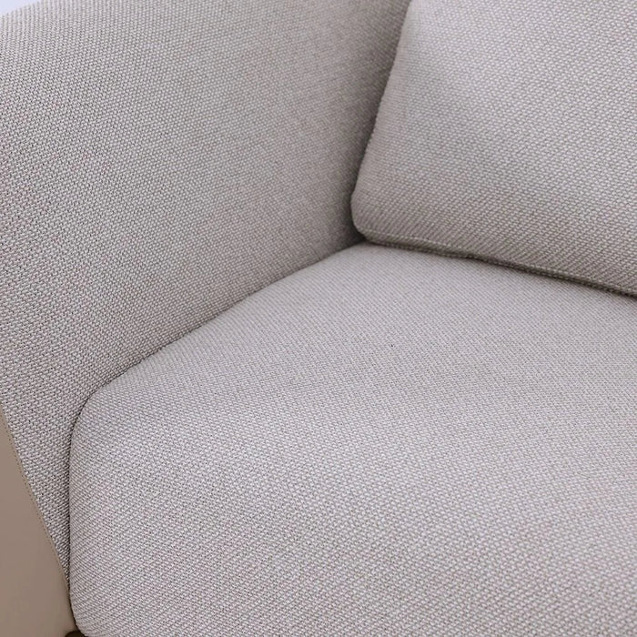 Averie 1 Seater Fabric/Faux Leather Sofa | Armchair | Modern Design Single Seater Accent Chair | Comfortable Living Room Furniture L103xW98xH73.5cm - Camel/Beige